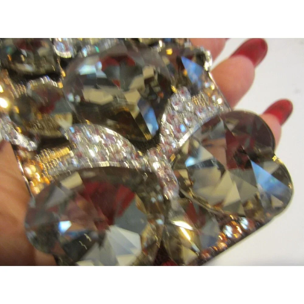 Iphone 4 brown white extra big rhinestone bling cell cover $65